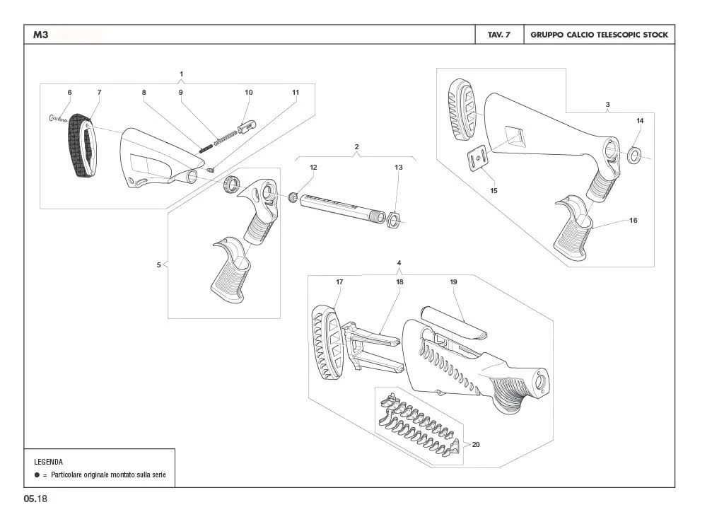 M3 Stock and Fore-end Group - (07) Telescopic stock