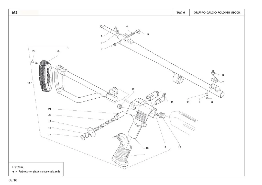M3 Gruppo Calci e aste - Super 90 folding Stock